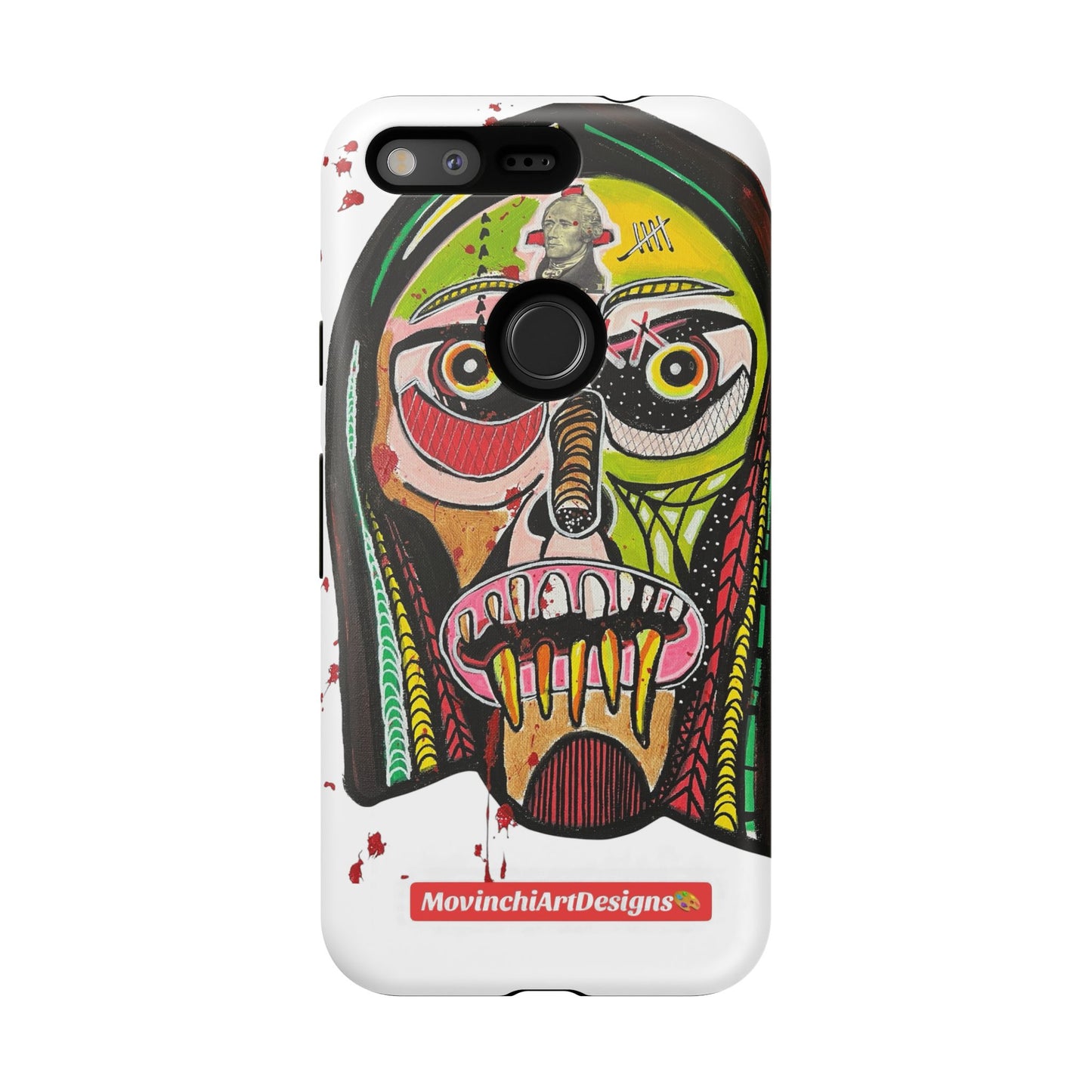 KUNTA.  Abstract Tribal Skull Phone Case — Colorful Street Art Protective Cover