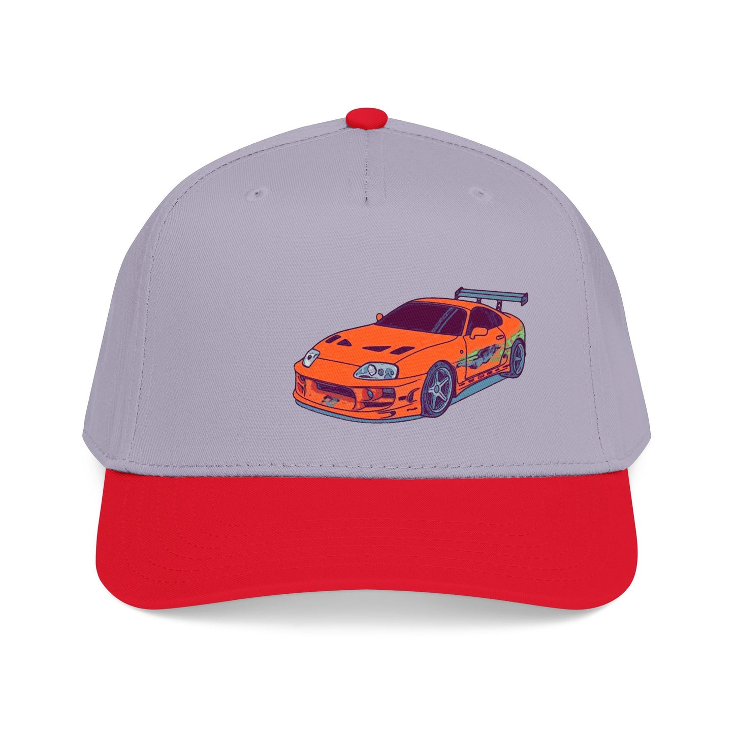 2JZ.  Retro Orange Sports Car Baseball Cap — Vintage JDM Supra Snapback