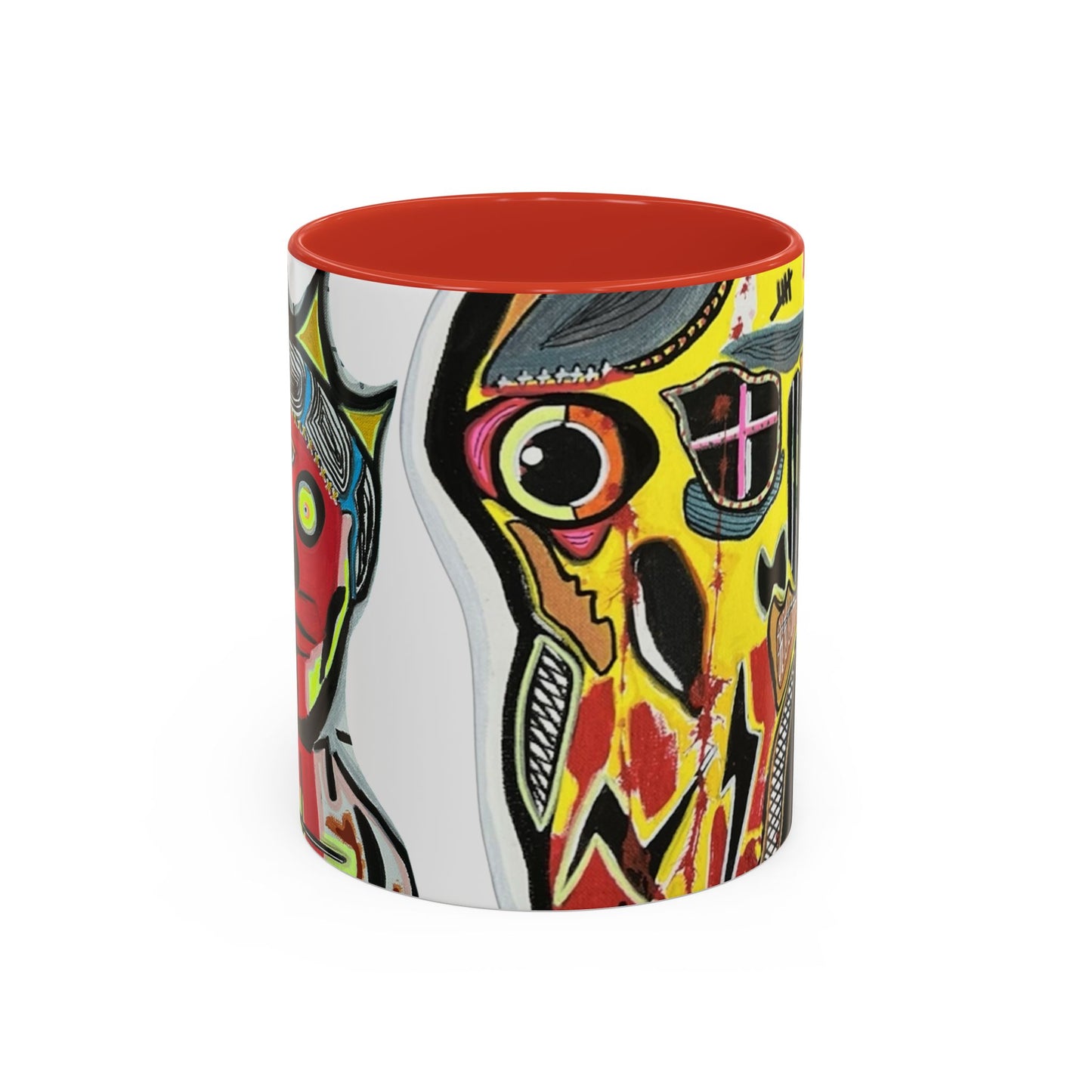 INFECTED KING.  Skull Pop Art Coffee Mug — Colorful Day of the Dead Accent Mug