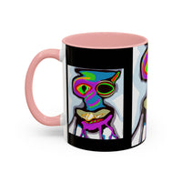Abstract Alien Art Coffee Mug — Colorful Surreal Creature Accent Mug