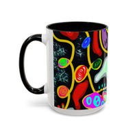 CRAZY2.0  Accent Mug — Colorful Neon Skull Abstract Coffee Cup