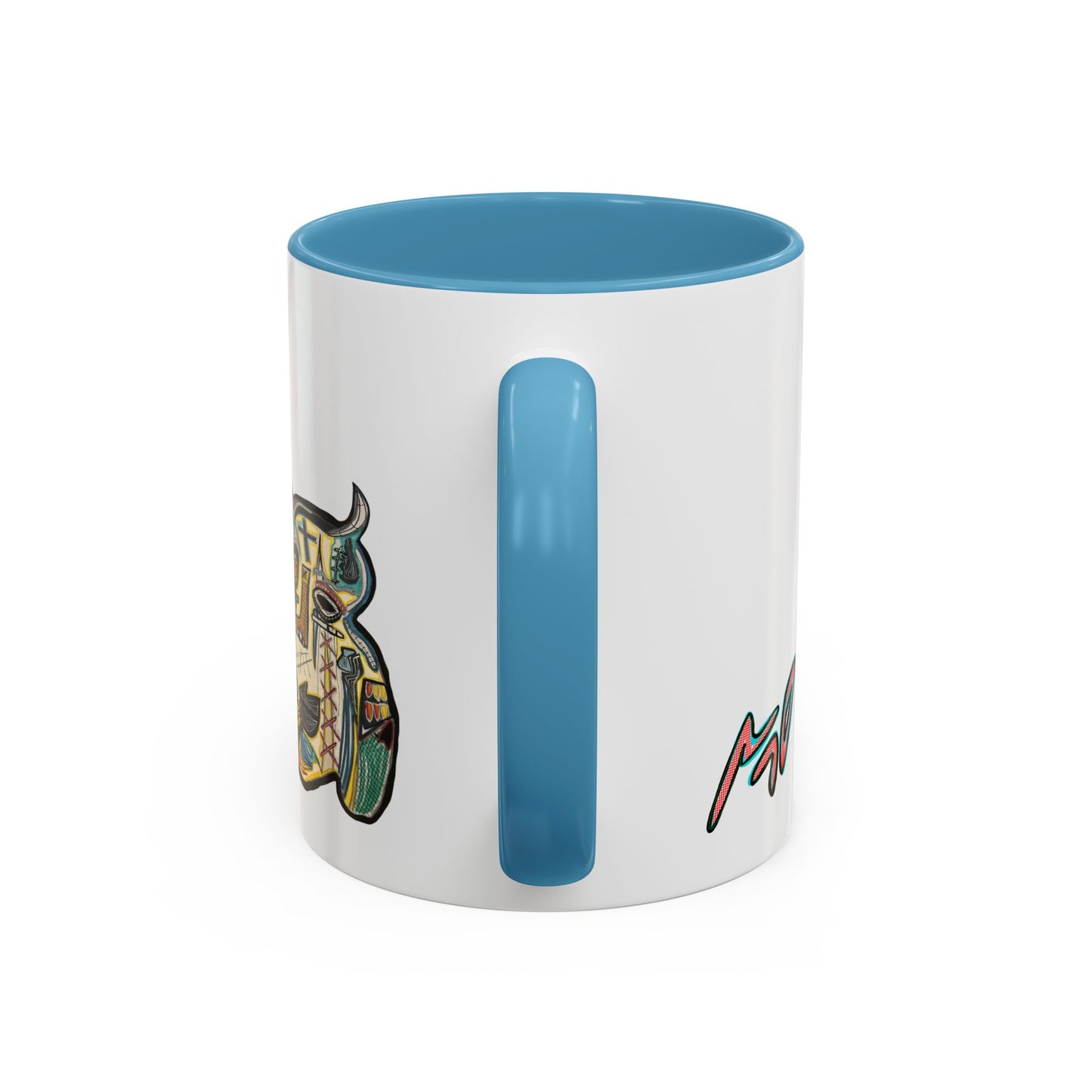 Abstract MOVINCHI Art Coffee Mug — Colorful Cubist Ceramic Accent Mug