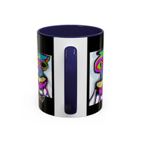 Abstract Alien Art Coffee Mug — Colorful Surreal Creature Accent Mug