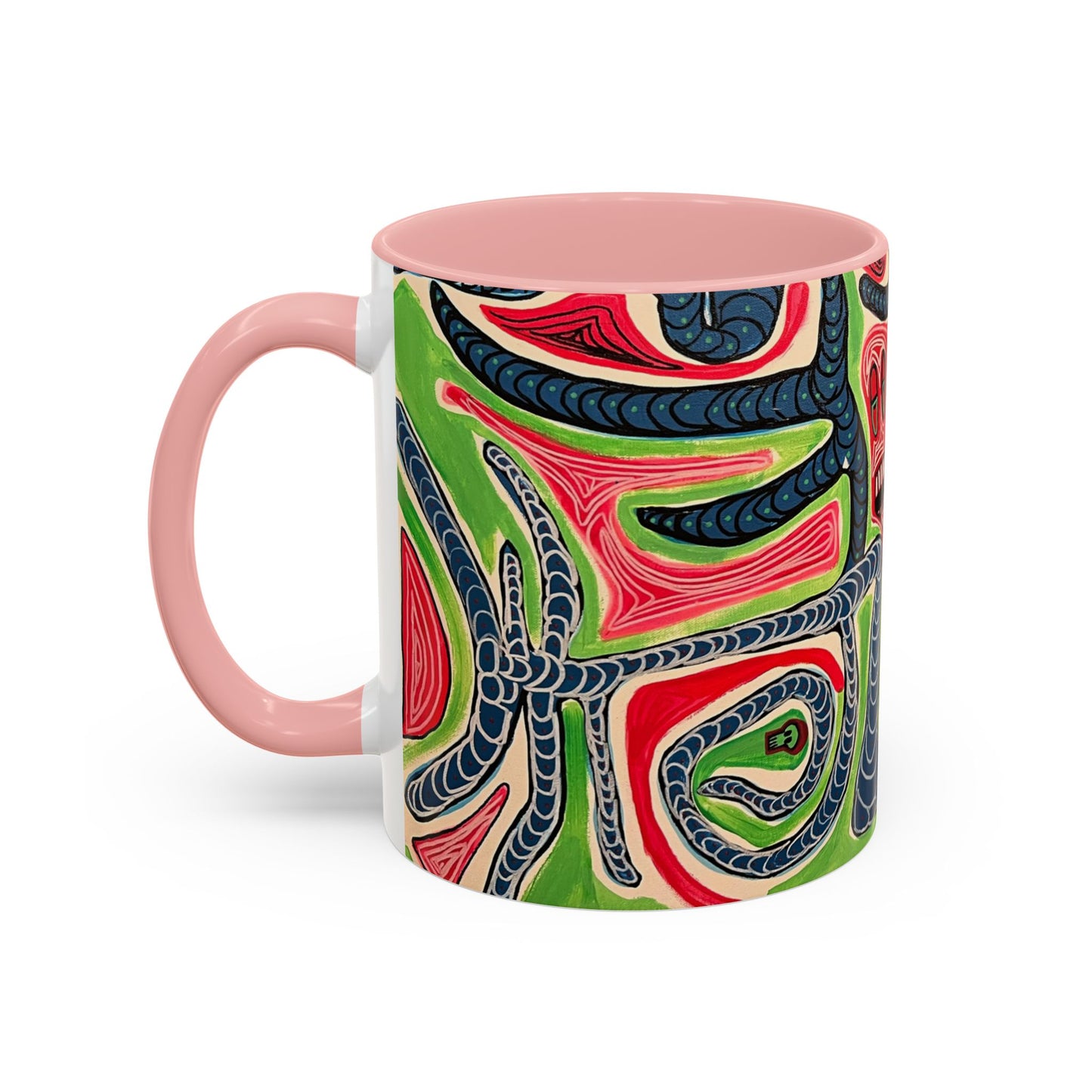 AFTER LIFE2.0  Abstract Neon Doodle Coffee Mug — Colorful Surreal Art Accent Mug (11/15oz)