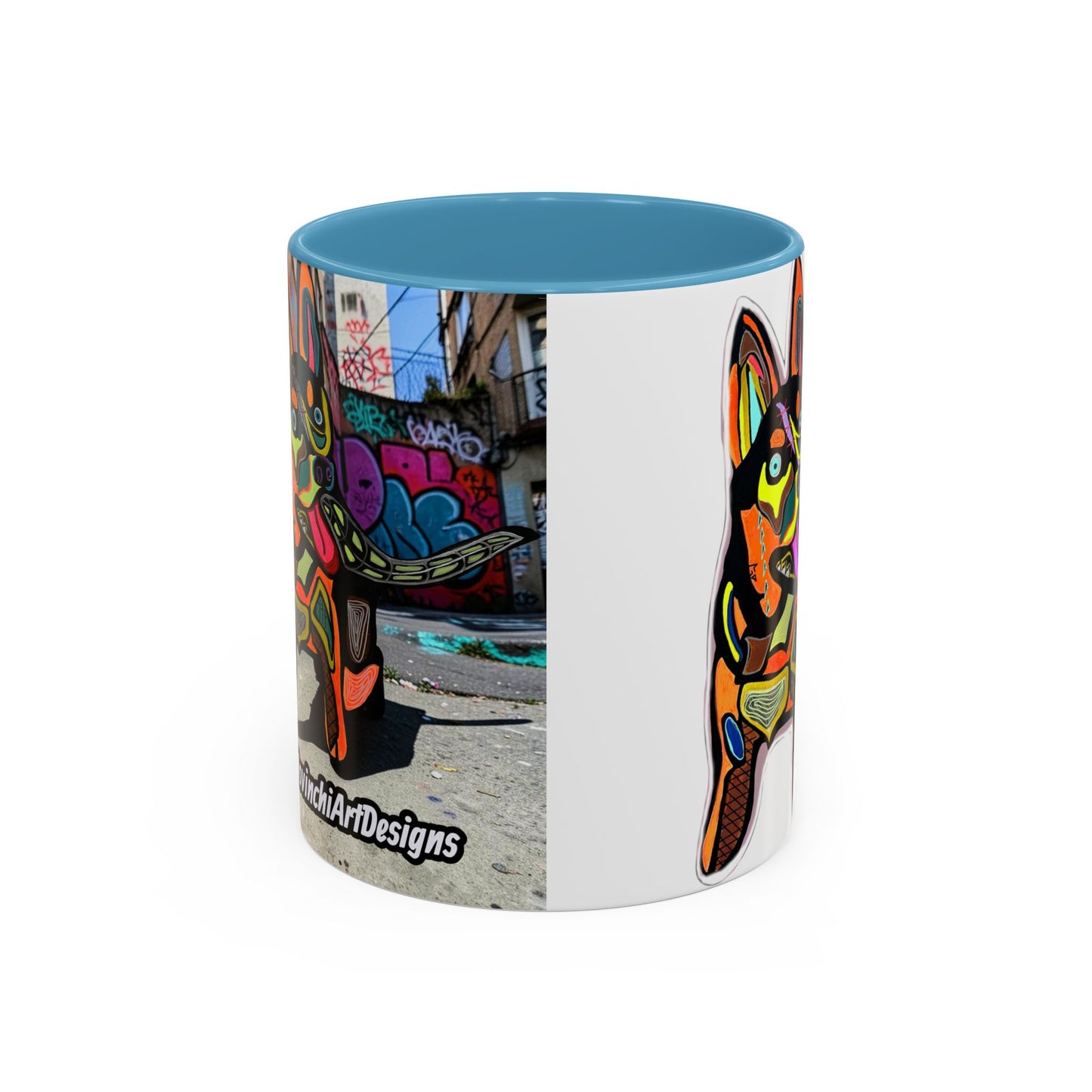 Colorful Pop Art Dog Accent Coffee Mug — Vibrant French Bulldog Design (11/15 oz)