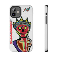 Artistic Crown KING GRAY  Skull Tough Phone Case — Colorful Abstract Guardian Design