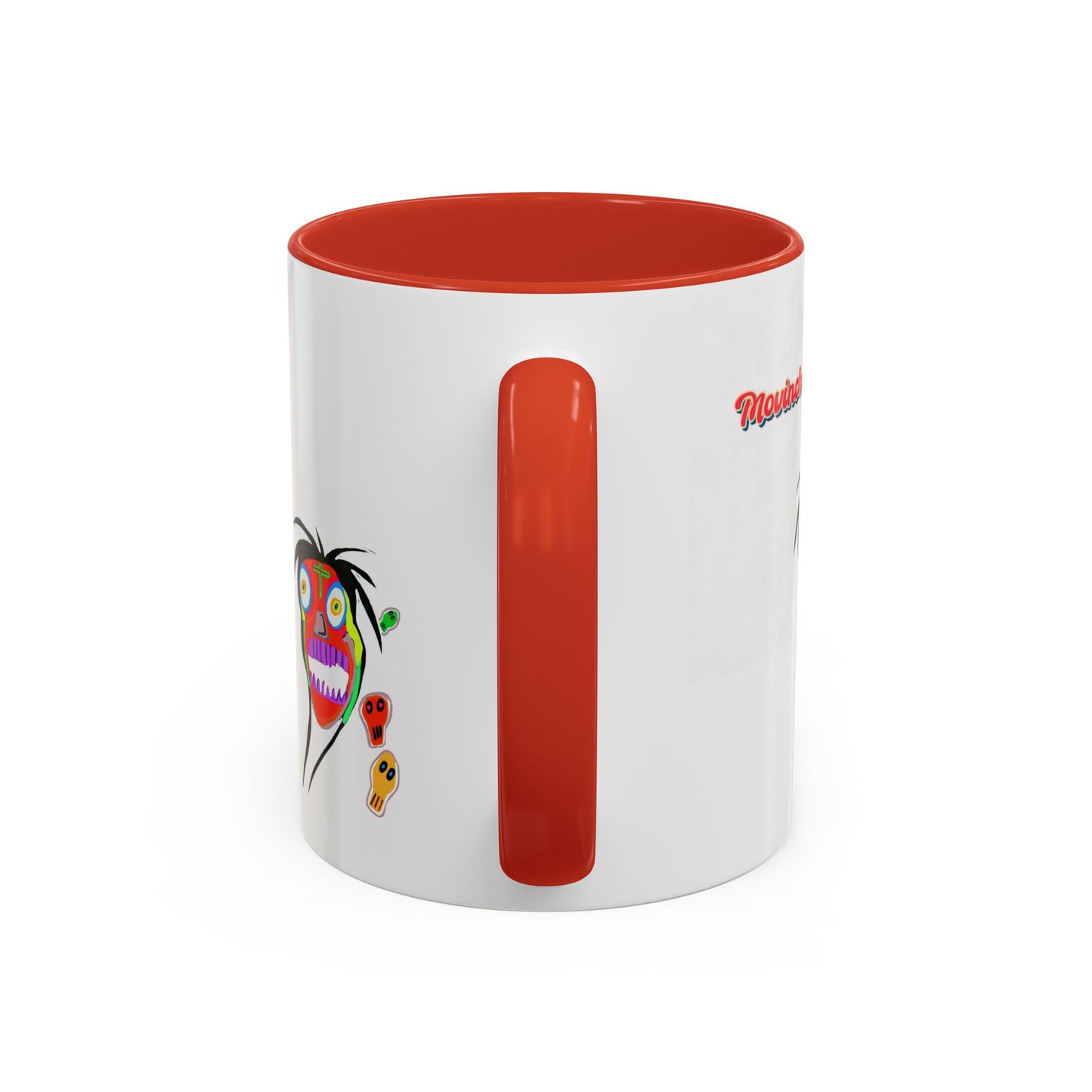 Skullface Accent Coffee Mug — Colorful Day of the Dead Pop Art (11/15oz)