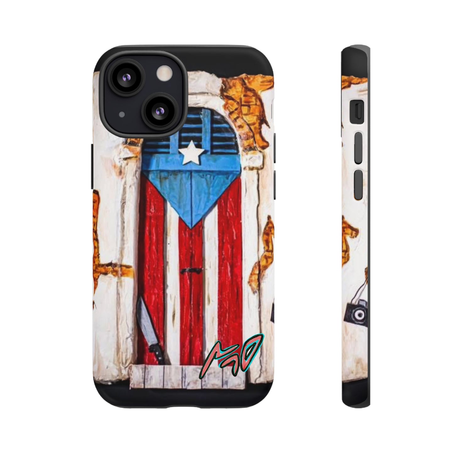 Puerto Rican Flag Phone Case - Rustic Coquí Door Design Tough Case