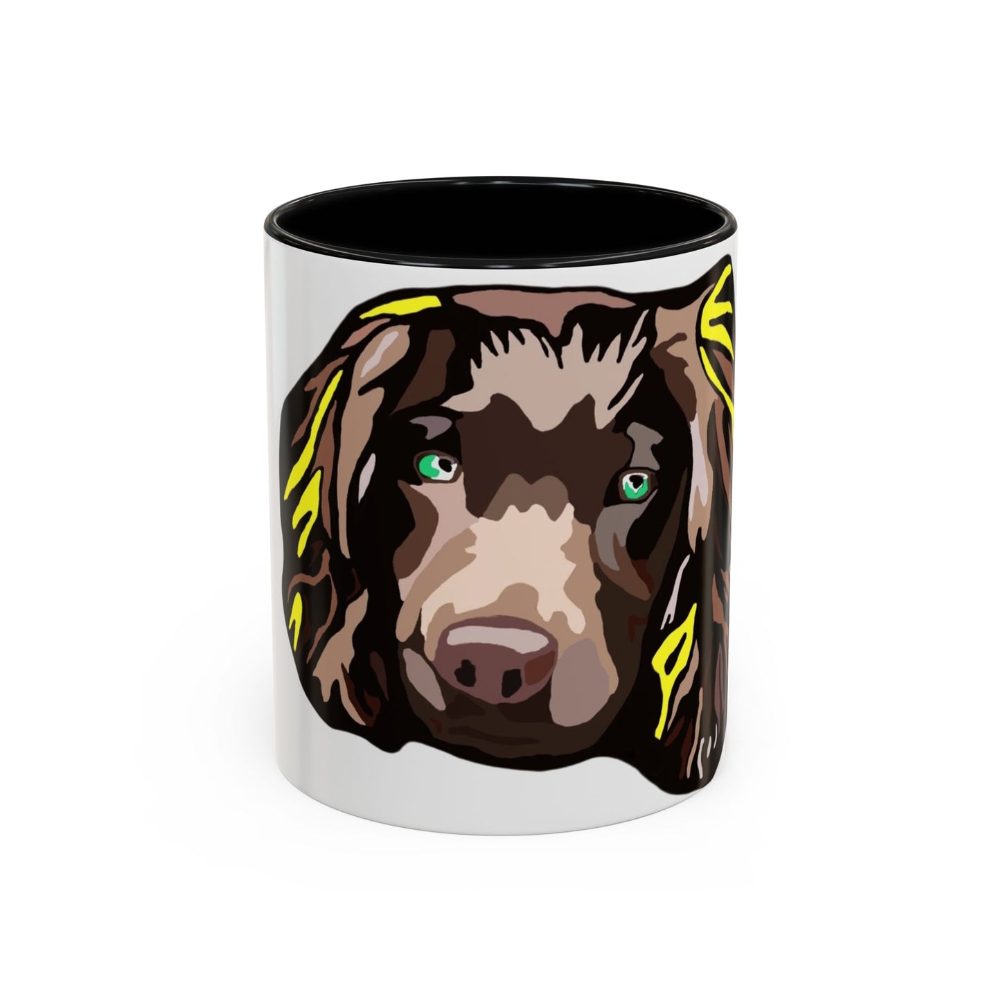 MR COCKER Dog Portrait Accent Coffee Mug — Brown Spaniel Art Mug (11/15oz)