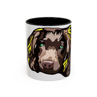 MR COCKER Dog Portrait Accent Coffee Mug — Brown Spaniel Art Mug (11/15oz)