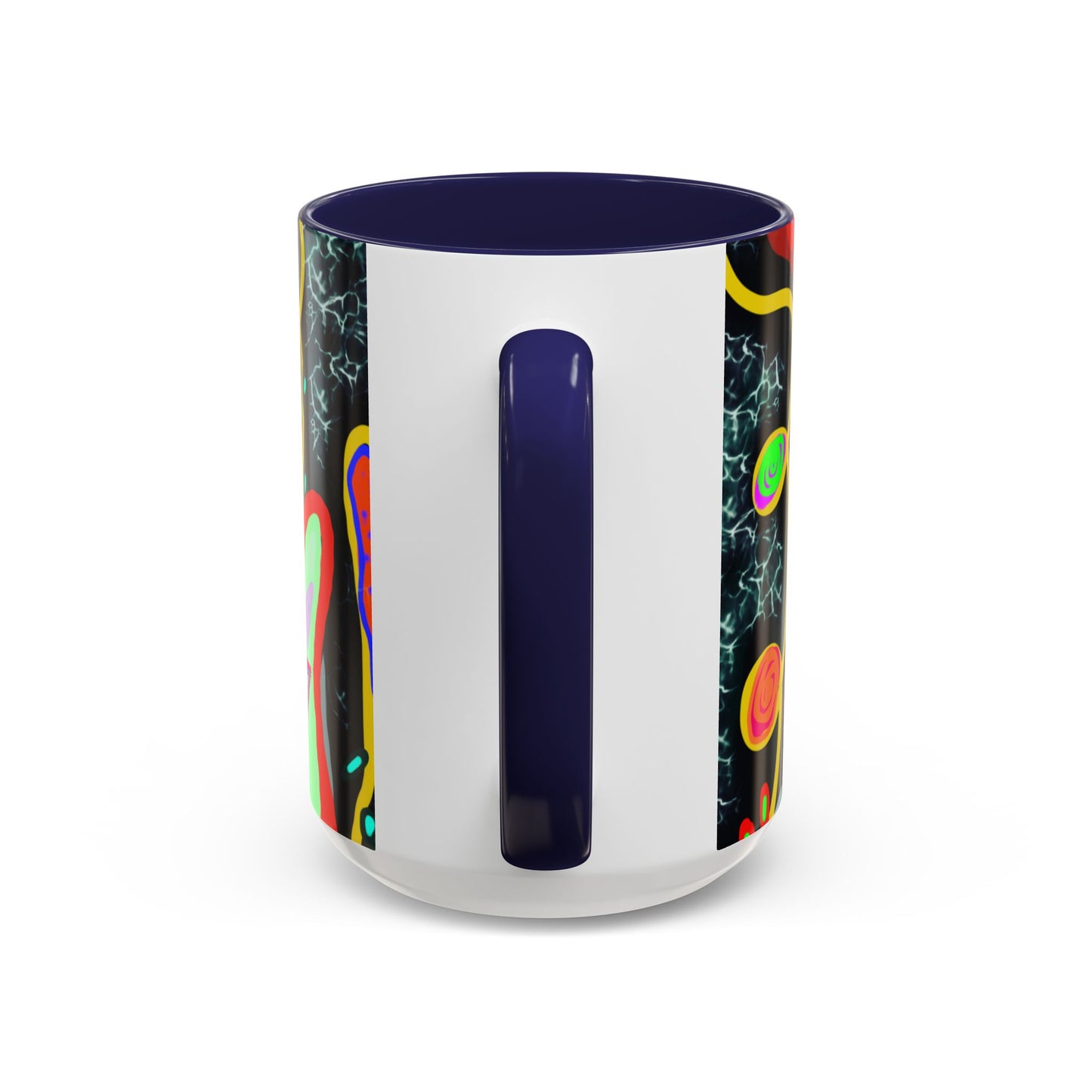 CRAZY2.0  Accent Mug — Colorful Neon Skull Abstract Coffee Cup
