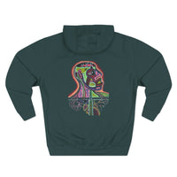 HEART ATTACK  Abstract Psyche Hoodie — Colorful Three-Panel Back Art Fleece Hoodie