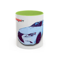 IS300 Car Lover Accent Coffee Mug – White Sports Sedan Design (11oz & 15oz)