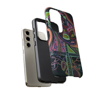 HEART ATTACK Abstract Neon Face Tough Phone Case – Vibrant Art Phone Cover