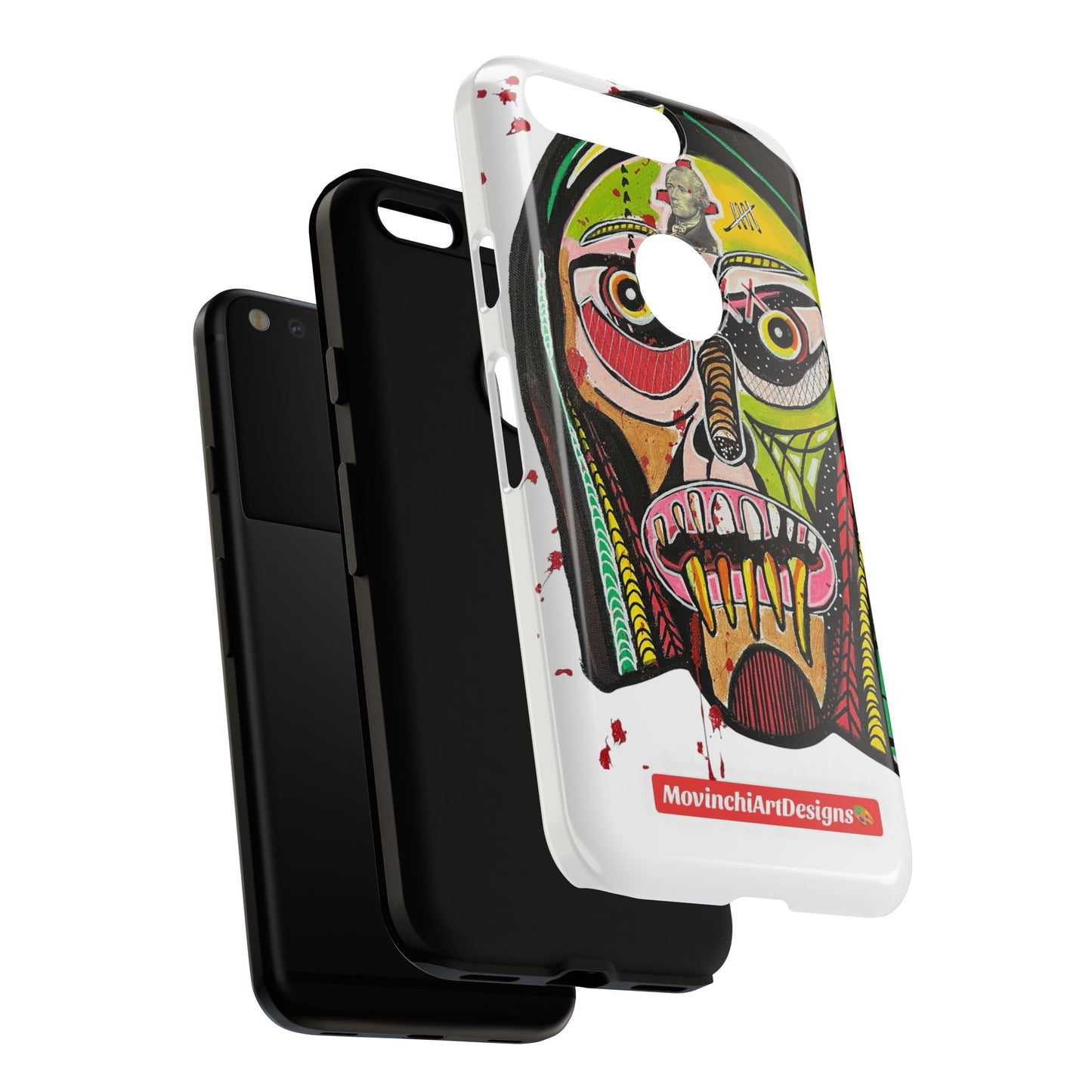 KUNTA.  Abstract Tribal Skull Phone Case — Colorful Street Art Protective Cover