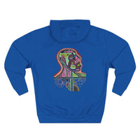 HEART ATTACK  Abstract Psyche Hoodie — Colorful Three-Panel Back Art Fleece Hoodie