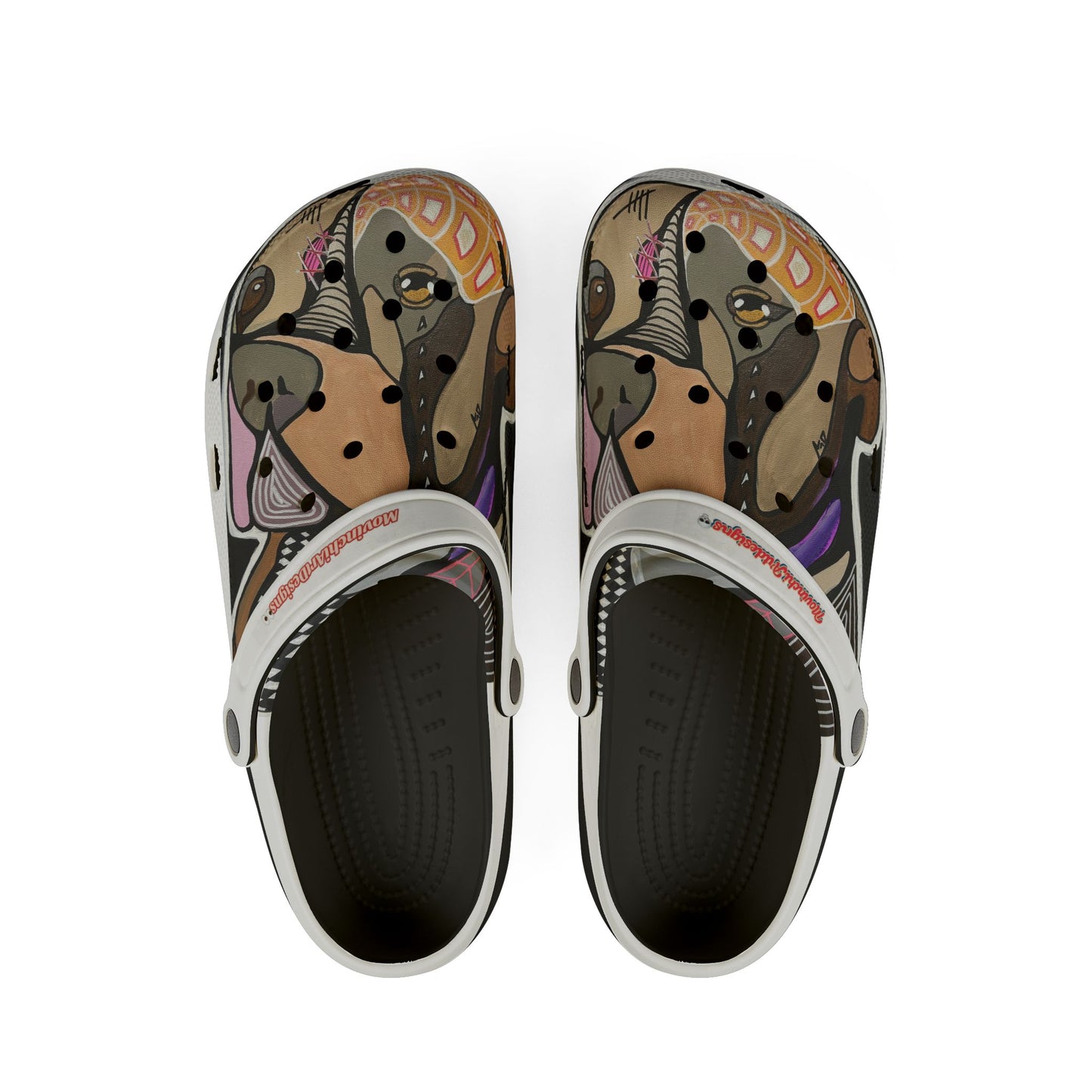 Artistic PITBULL  Dog Print EVA Foam Clogs — All-Over-Print Comfortable Slip-On Shoes