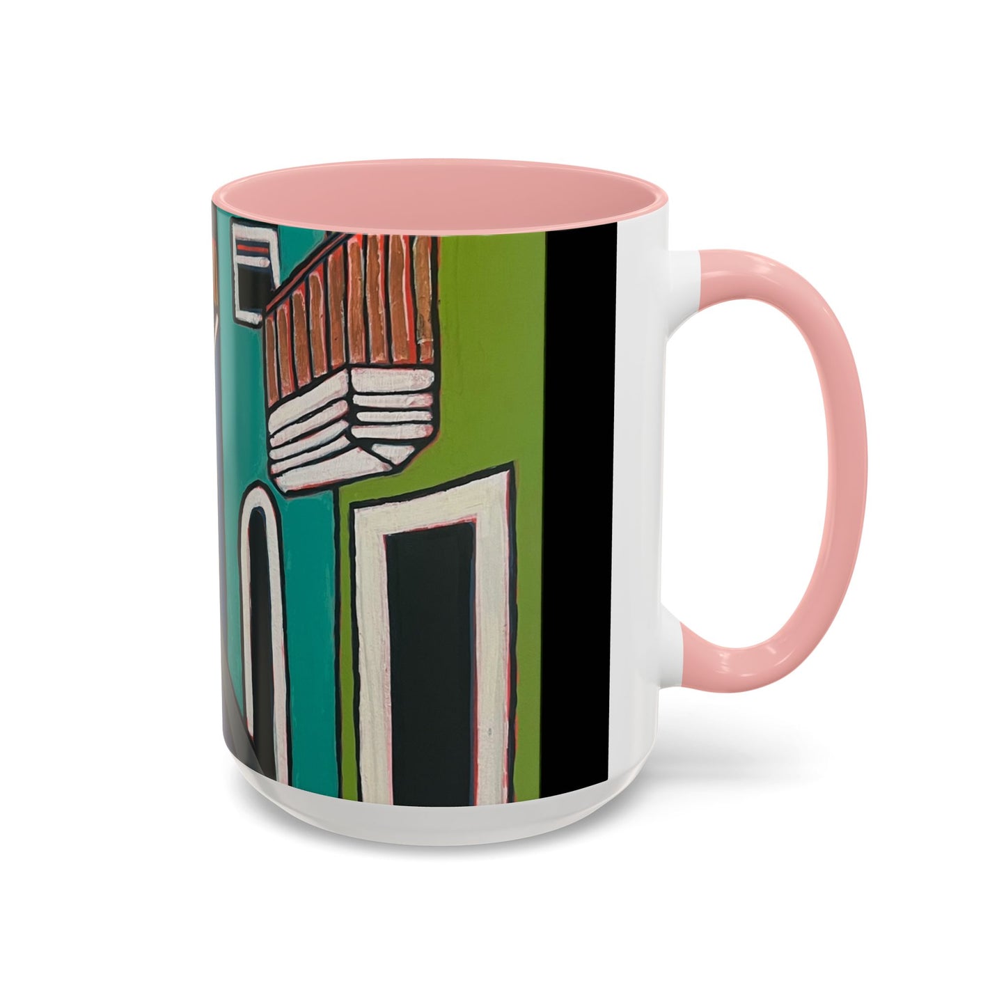 SAN SEBASTIAN2.0 Colorful Canal Houses Accent Coffee Mug — Bright European Street Art Ceramic Mug (11/15oz)