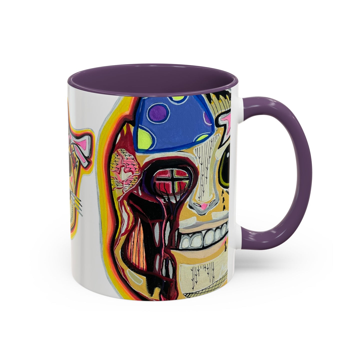 POOKIES BEAR Cat Skull Accent Coffee Mug — Day of the Dead Gothic Cat Design
