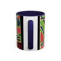 AFTER LIFE.  Abstract Tribal Art Coffee Mug — Colorful Surreal Accent Mug