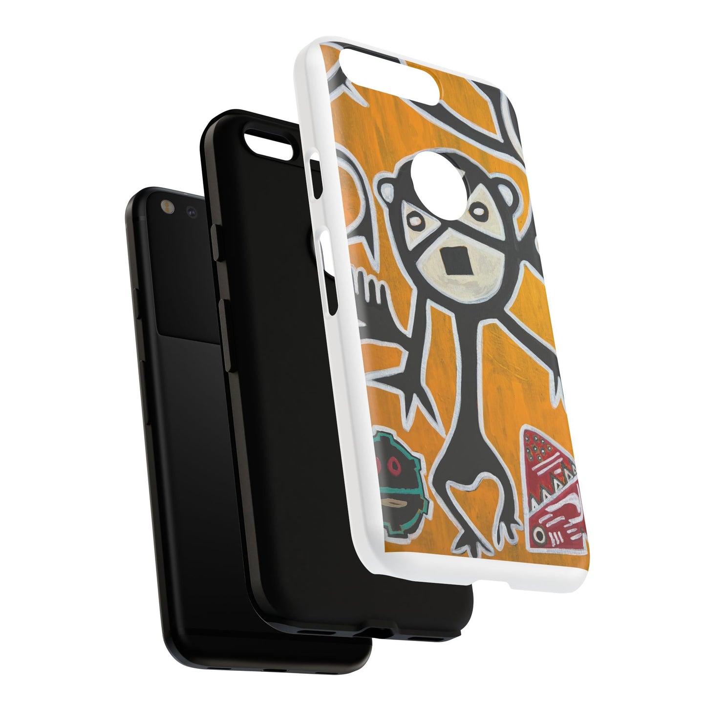 Abstract TAINO  Tribal Art Phone Case – Bold Orange Graphic Protective Cover