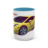 GALLARDO.  Sports Car Coffee Mug — Yellow Supercar Accent Mug (11/15oz)
