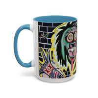 CHUPACABRAS.  Green Monster Art Coffee Mug — Spooky Neon Creature Accent Mug (11/15oz)