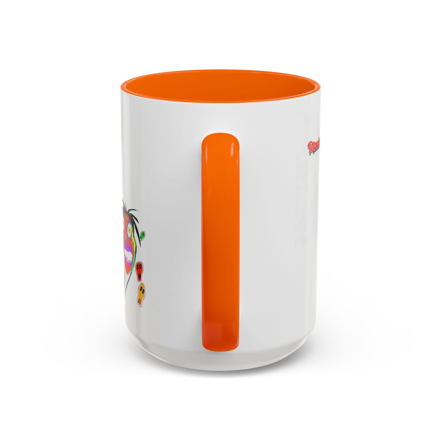 Skullface Accent Coffee Mug — Colorful Day of the Dead Pop Art (11/15oz)