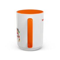Skullface Accent Coffee Mug — Colorful Day of the Dead Pop Art (11/15oz)