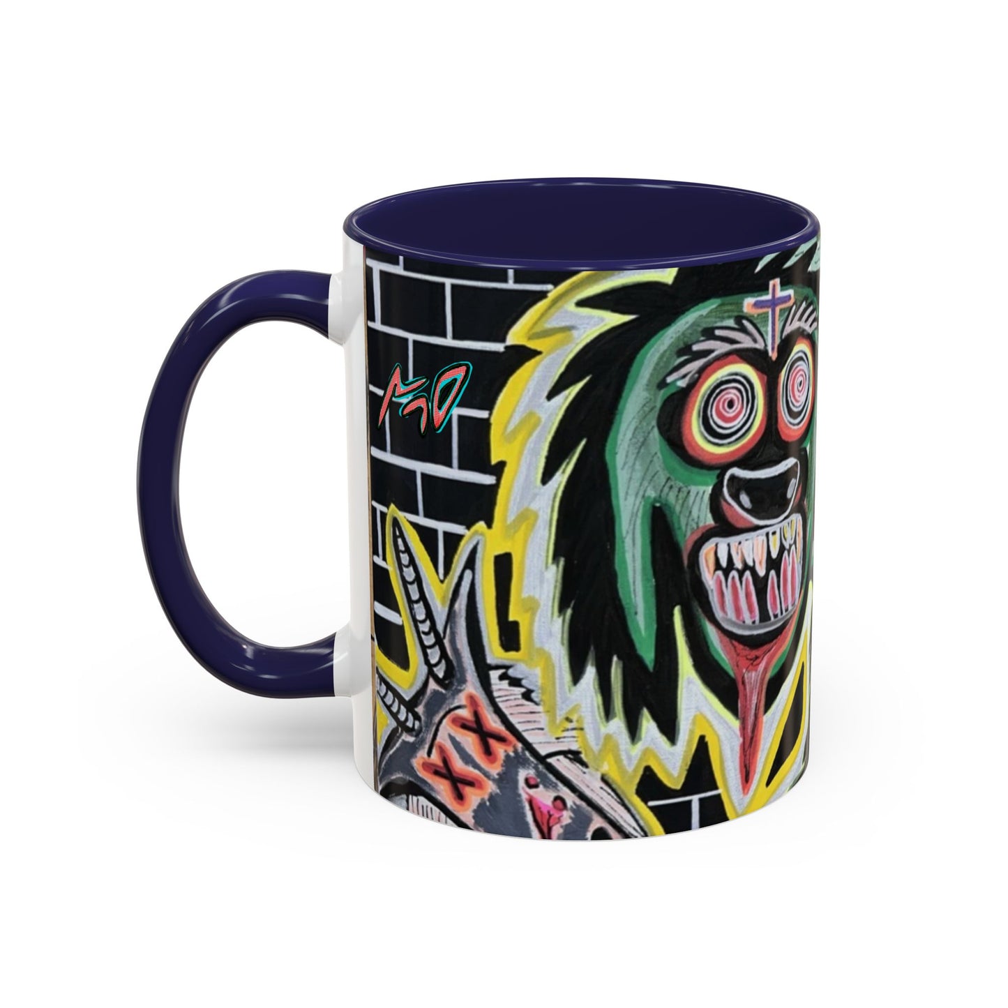CHUPACABRAS.  Green Monster Art Coffee Mug — Spooky Neon Creature Accent Mug (11/15oz)