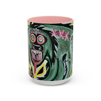 CHUPACABRAS.  Green Monster Art Coffee Mug — Spooky Neon Creature Accent Mug (11/15oz)