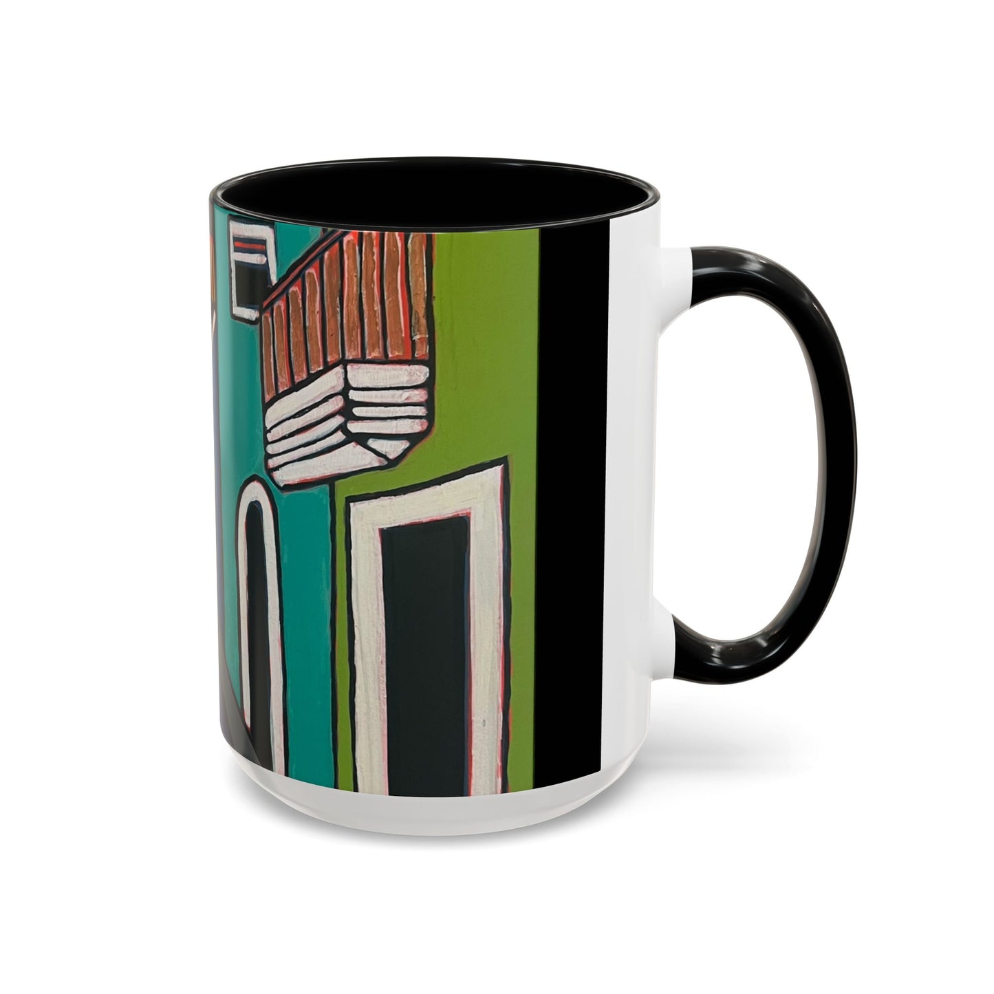 SAN SEBASTIAN2.0 Colorful Canal Houses Accent Coffee Mug — Bright European Street Art Ceramic Mug (11/15oz)
