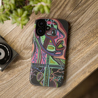 HEART ATTACK Abstract Neon Face Tough Phone Case – Vibrant Art Phone Cover