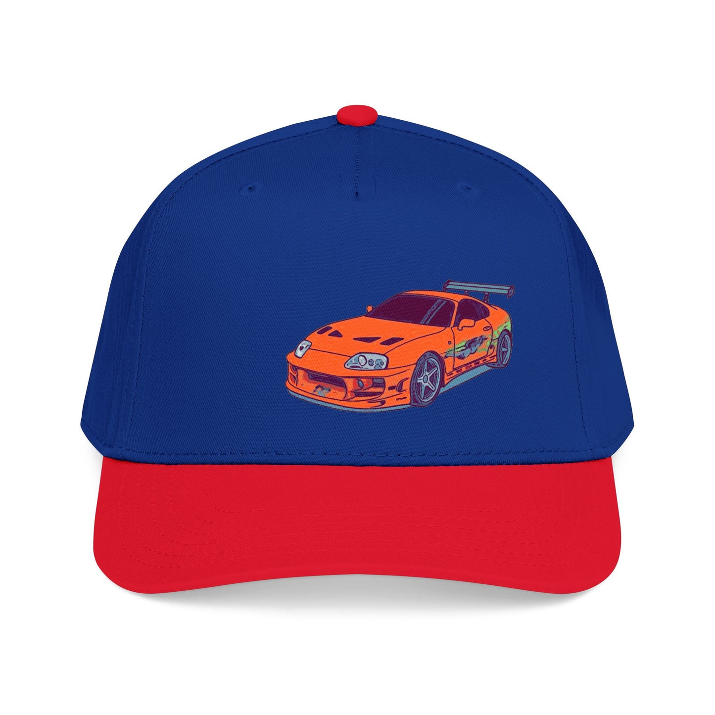 2JZ.  Retro Orange Sports Car Baseball Cap — Vintage JDM Supra Snapback