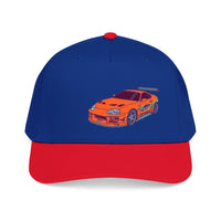 2JZ.  Retro Orange Sports Car Baseball Cap — Vintage JDM Supra Snapback
