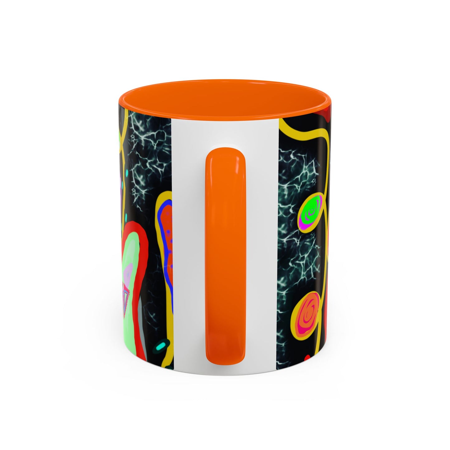 CRAZY2.0  Accent Mug — Colorful Neon Skull Abstract Coffee Cup