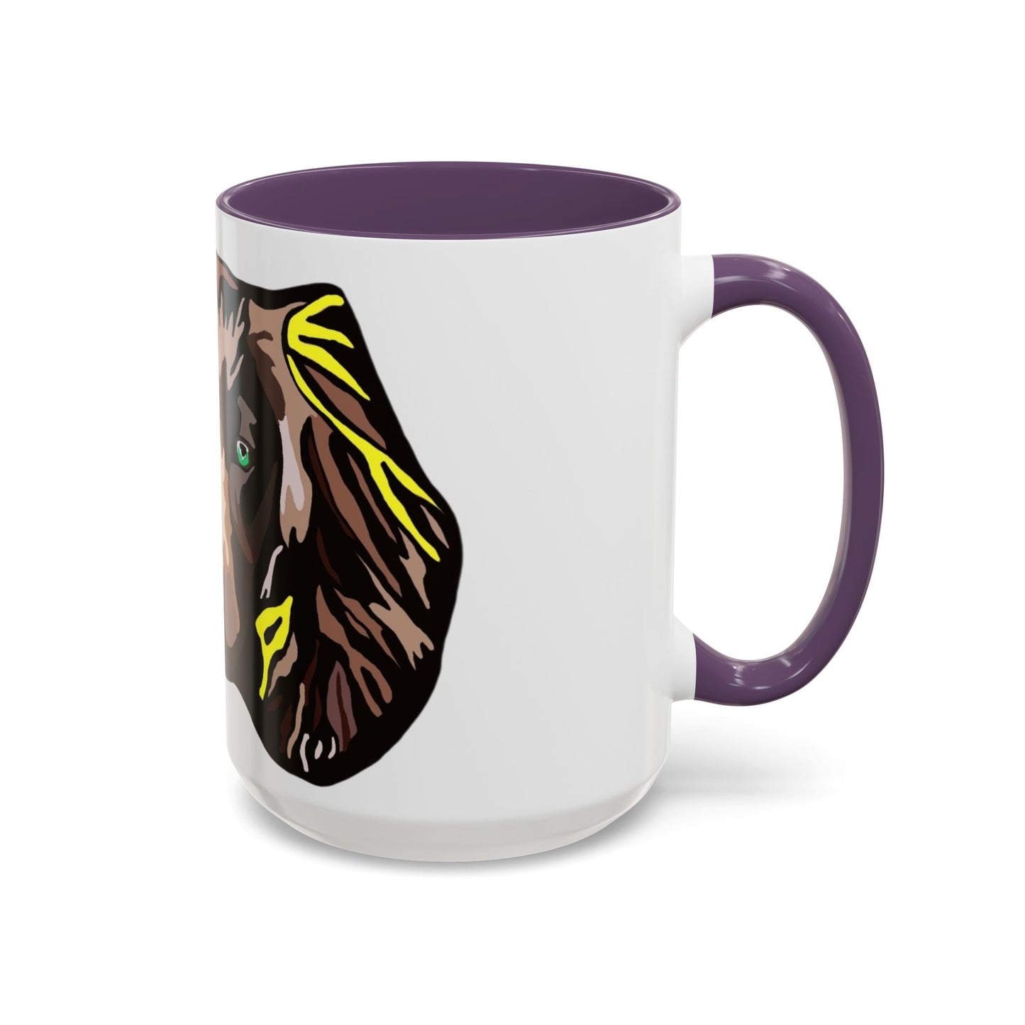 MR COCKER Dog Portrait Accent Coffee Mug — Brown Spaniel Art Mug (11/15oz)