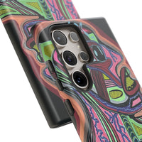 HEART ATTACK Abstract Neon Face Tough Phone Case – Vibrant Art Phone Cover