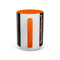 Colorful Neon OVERTHINKING  Skull Coffee Mug — Vibrant Abstract Day of the Dead Accent Mug