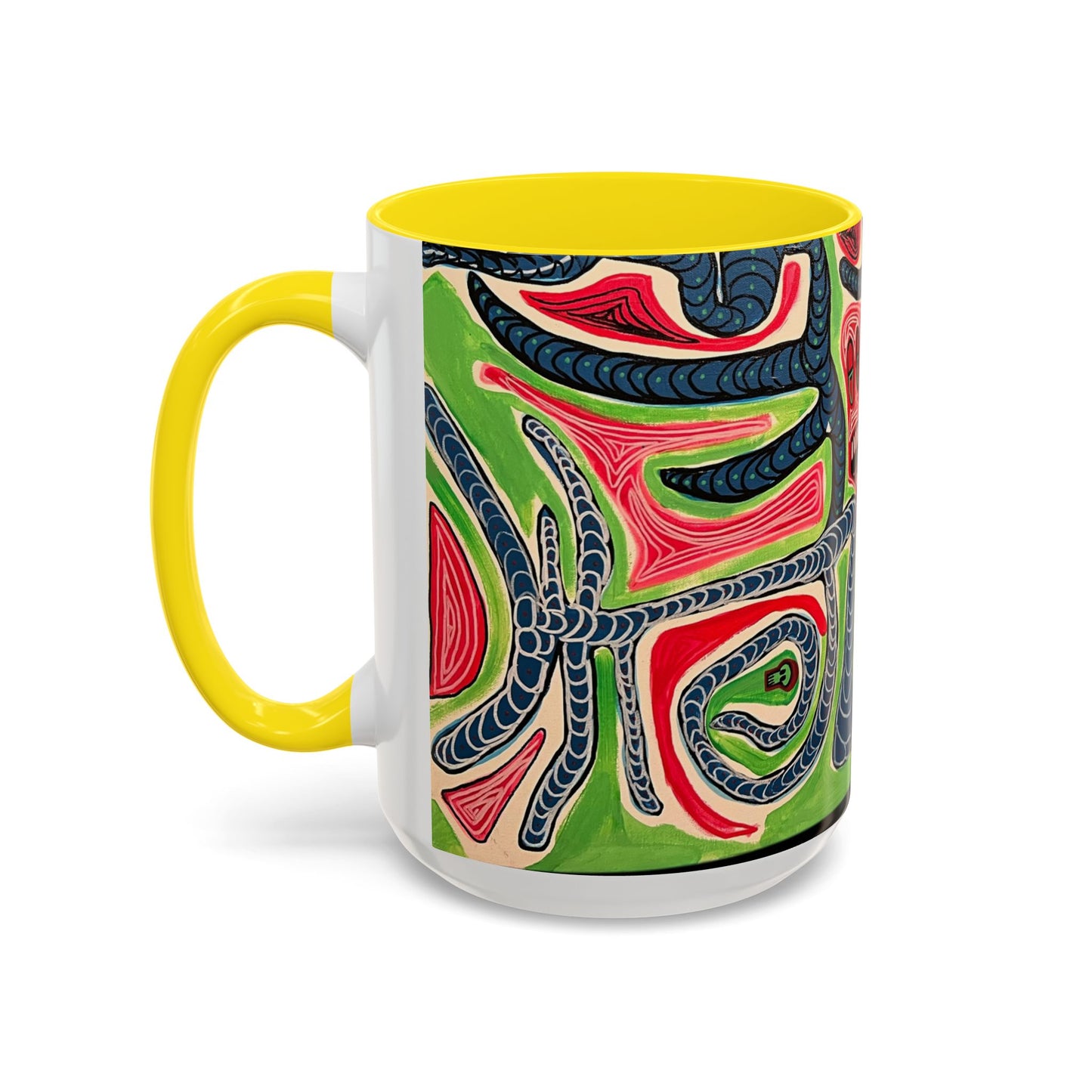 AFTER LIFE2.0  Abstract Neon Doodle Coffee Mug — Colorful Surreal Art Accent Mug (11/15oz)