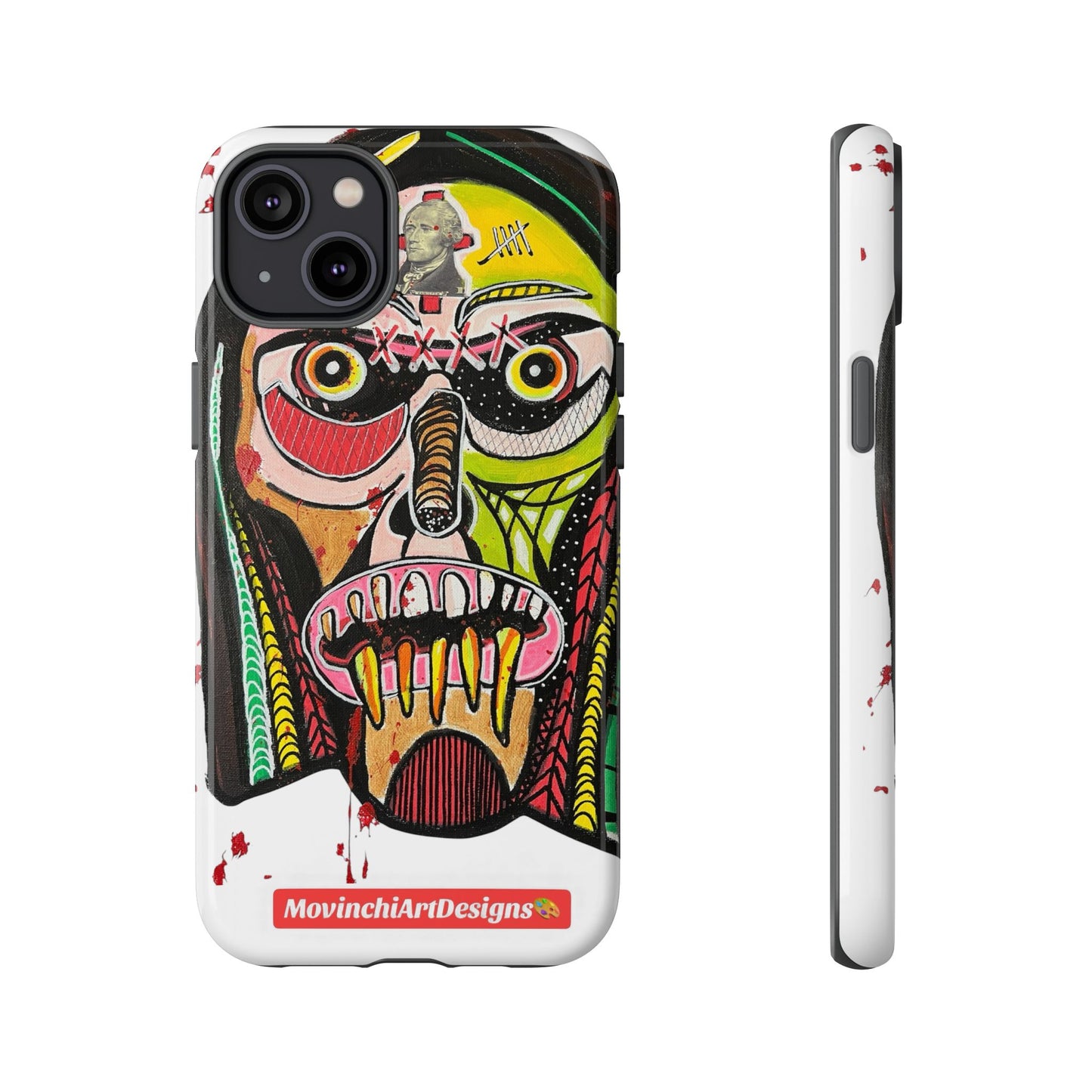 KUNTA.  Abstract Tribal Skull Phone Case — Colorful Street Art Protective Cover