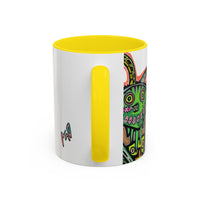 Colorful RYDER.   Abstract Jester Accent Coffee Mug — MovinchiArtDesigns