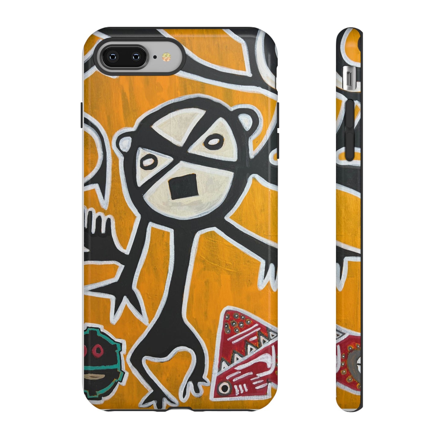 Abstract TAINO  Tribal Art Phone Case – Bold Orange Graphic Protective Cover