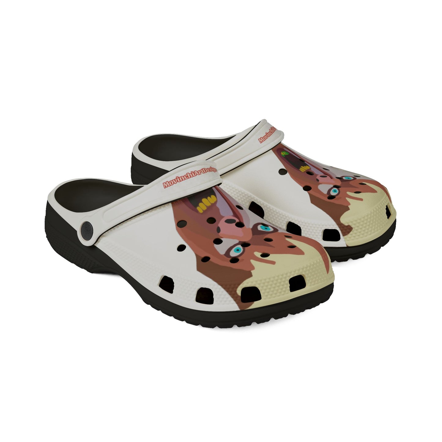 EVA Foam Clogs — KAREN.   Melted Face Graphic Slip-Ons