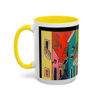 VIEJO SAN JUAN,  Colorful Cityscape Coffee Mug — Vibrant European Street Accent Mug