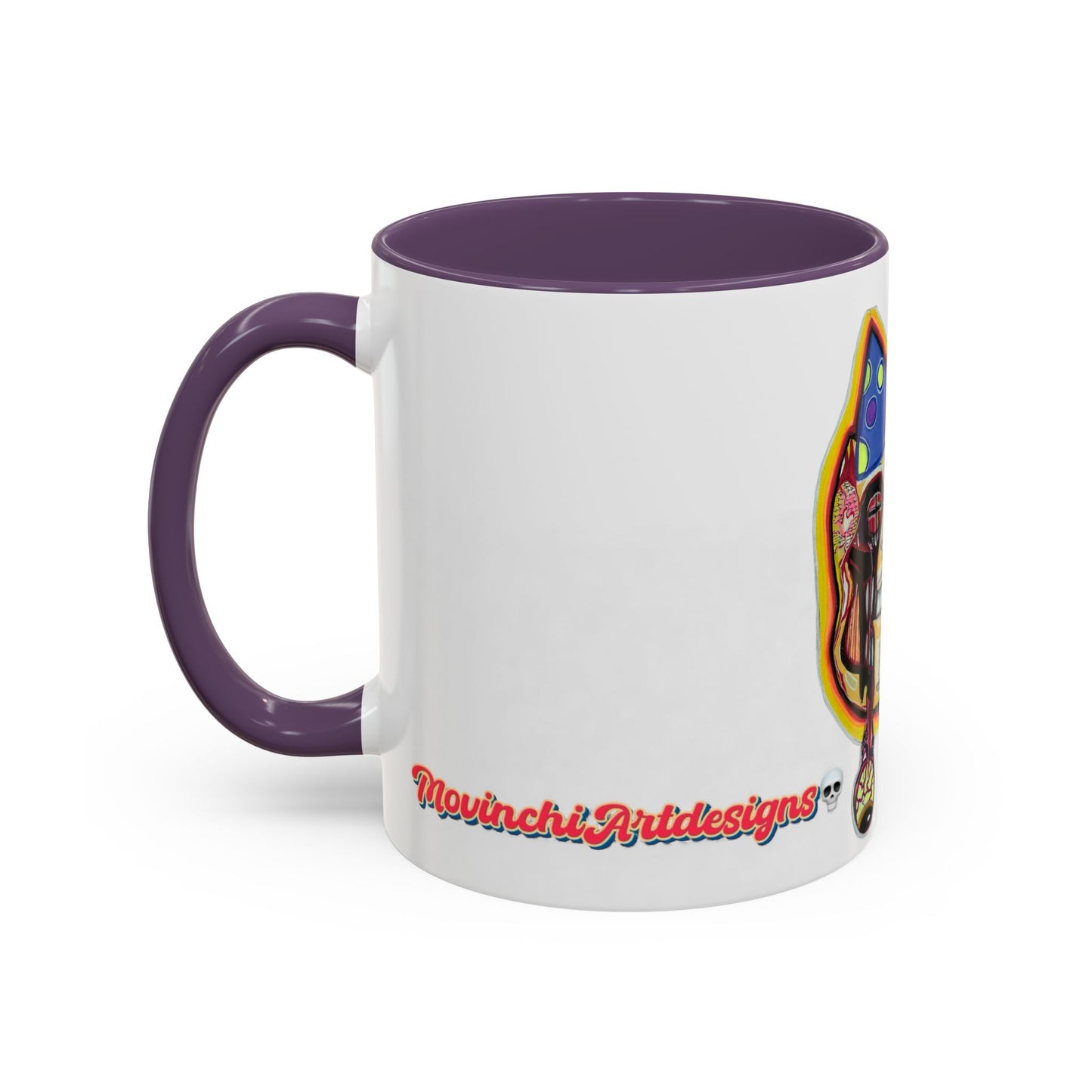 POOKIES BEAR Cat Skull Accent Coffee Mug — Day of the Dead Gothic Cat Design