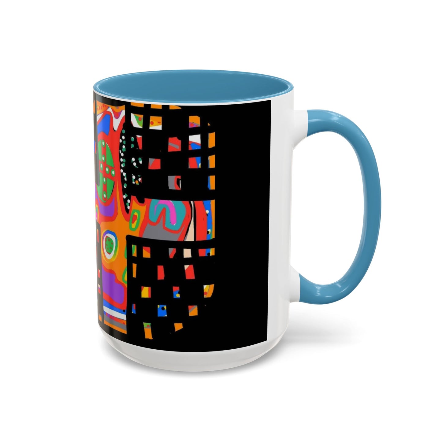 Coffee Mug — Colorful Abstract Cross Accent Ceramic Mug (11/15 oz)