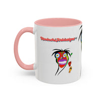 Skullface Accent Coffee Mug — Colorful Day of the Dead Pop Art (11/15oz)