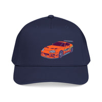 2JZ.  Retro Orange Sports Car Baseball Cap — Vintage JDM Supra Snapback