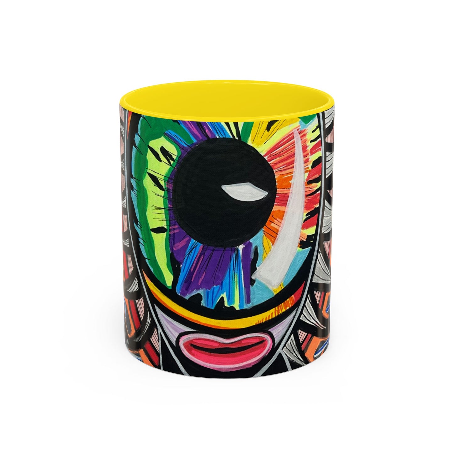 Abstract Street-Art Eye Coffee Mug — Colorful Graffiti Accent Mug (11/15 oz)